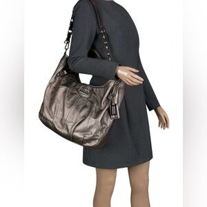 Coach Madison metallic silver leather hobo shoulder bag Tote bag